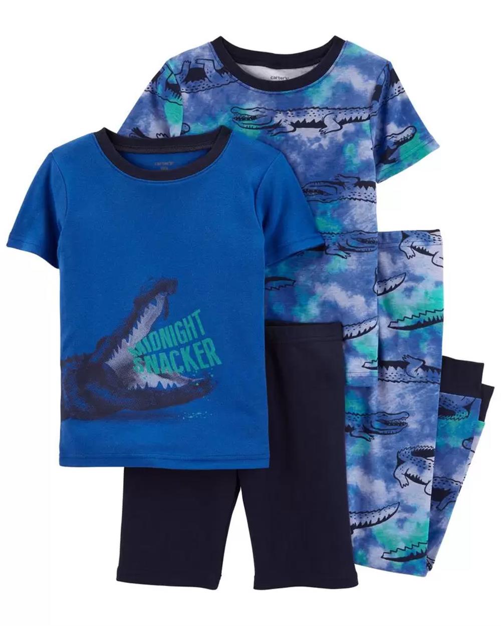 Cotton Pajamas Boys Pjs Walmart Carters Boys 4-14 4-Piece