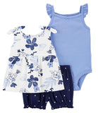 Carters Girls 0-9 Months Floral 3-Piece Diaper Set
