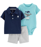 Carters Boys 0-24 Months 3-Piece Fish Little Short Set