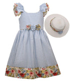 Bonnie Jean Girls 2T-4T Phoebe Seersucker Dress with Matching Hat