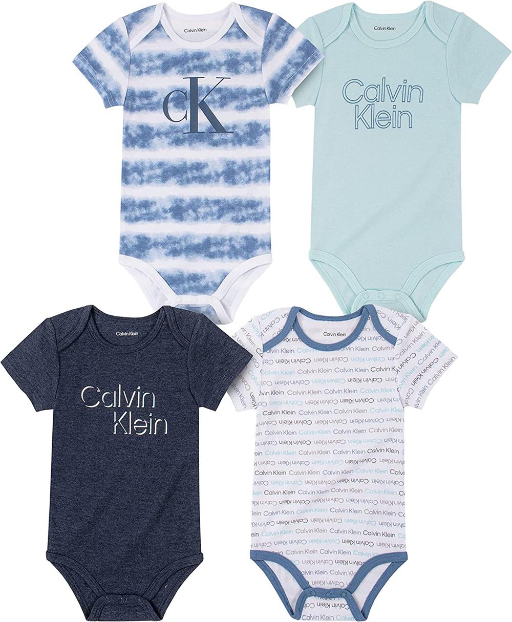 Calvin Klein Boys 12-24 Months Short Sleeve 4-Pack Bodysuit