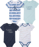 Calvin Klein Boys 0-9 Months Short Sleeve 4-Pack Bodysuit
