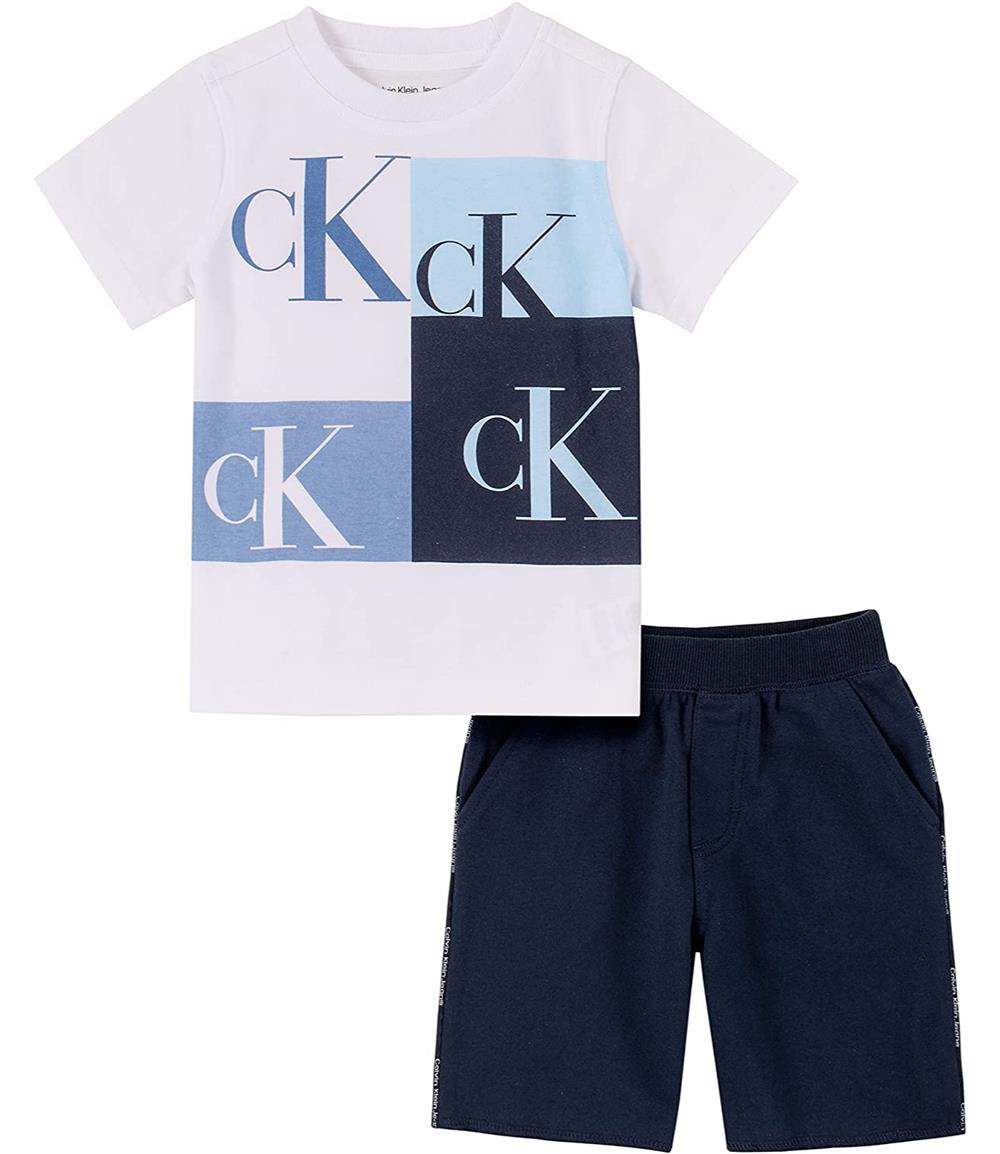 Calvin Klein Boys 4-7 2-Piece Logo Short Set