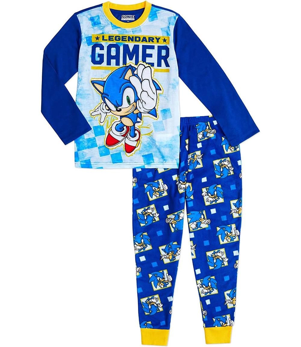Sonic The Hedgehog Boys 4-12 2-Piece Long Sleeve Fleece Pajama Set