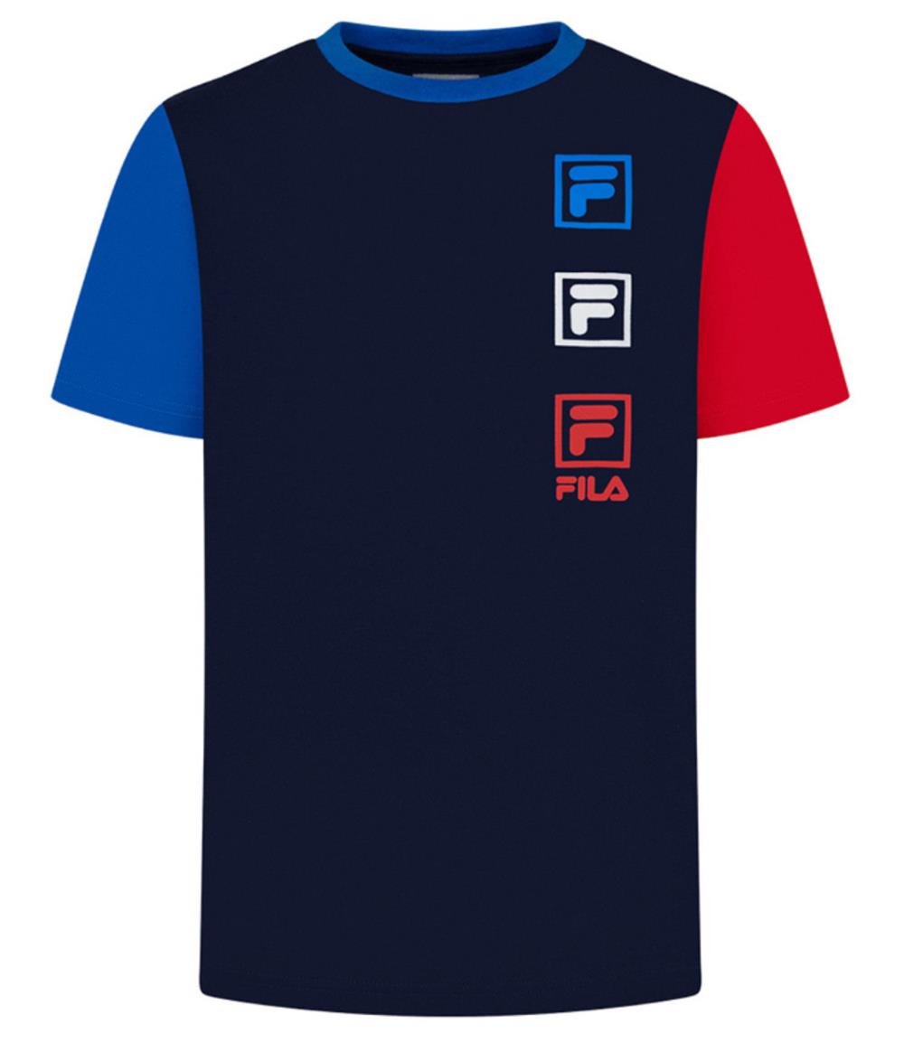 FILA Boys 8-20 Short Sleeve Box Color Block T-Shirt