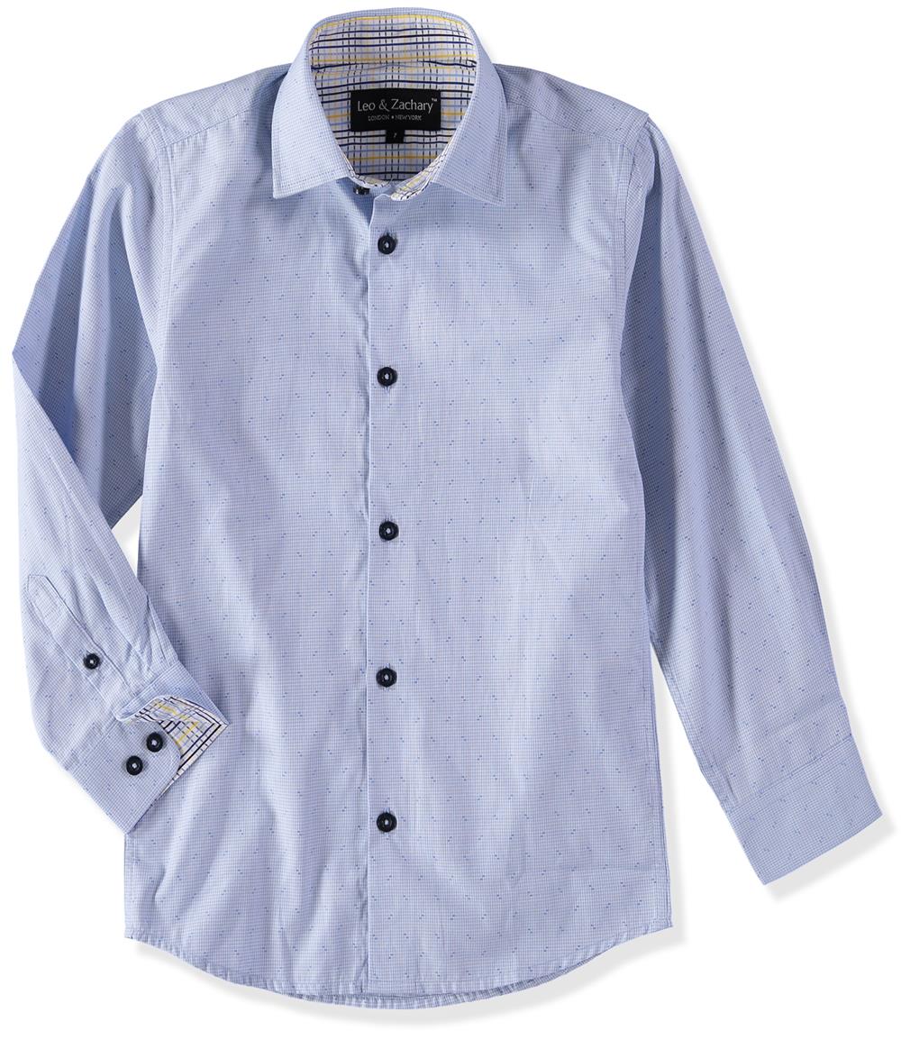 Leo & Zachary Boys 2-7 Mini Zag Stitch Dress Shirt