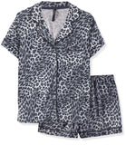 Jaclyn Intimates Short Sleeve Notch Collar Pajama Set