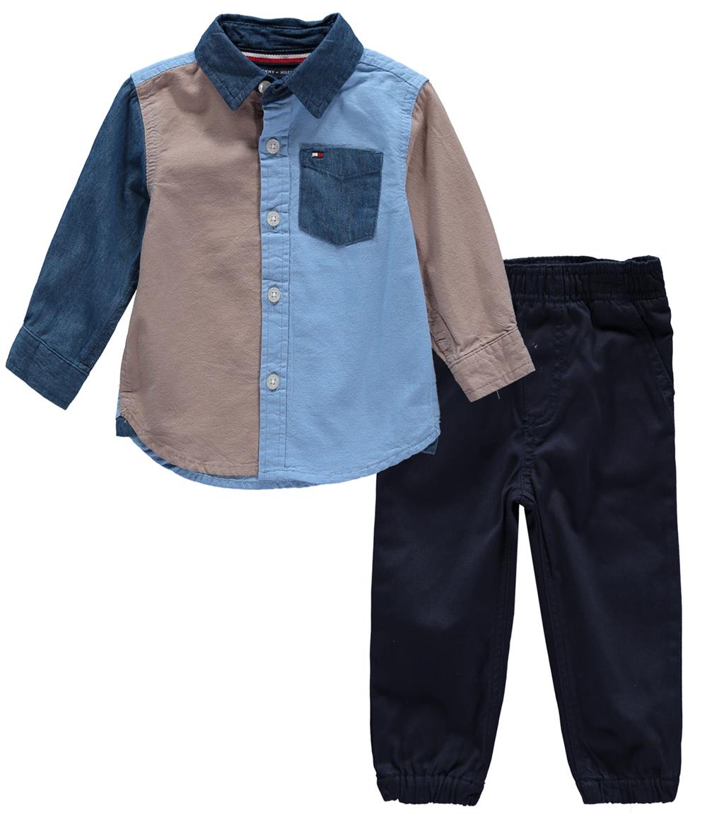 Tommy Hilfiger Boys 12-24 Months Colorblock Woven Pant Set