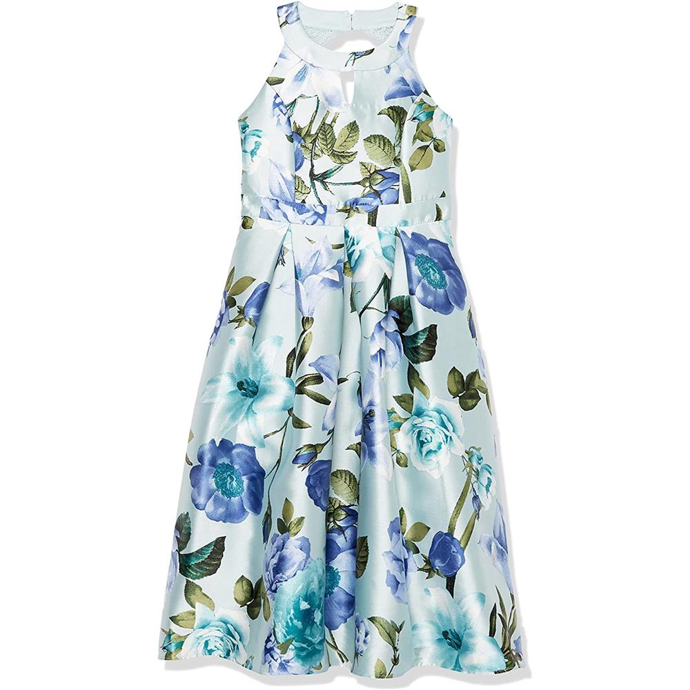 Speechless Girls 7-16 Sleeveless Halter Neck Mikado Dress 16 / Blue Speechless Girls 7-16 Sleeveless Halter Neck Mikado Dress 16 / Blue