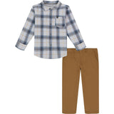 Calvin Klein Boys 2T-4T Woven Button Down Shirt Pant Set