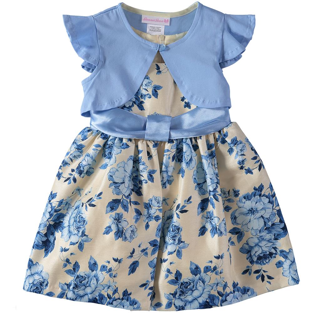Bonnie Jean Floral Dress with Short Sleeve Cardigan S&D Kids Bonnie Jean Floral Dress with Short Sleeve Cardigan S&D Kids