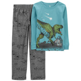 Carters Boys 4-12 2-Piece Dinosaur Cotton & Fleece Pajamas