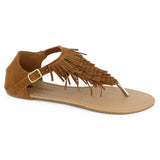 Chatties Womens Fringe Thong Sandal