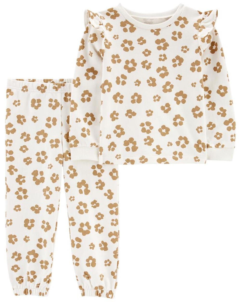 Carters Girls 2T-5T 2-Piece French Terry Top & Leopard Pant Set