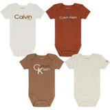 Calvin Klein Boys 12-24 Months Short Sleeve Bodysuit, 4-Pack
