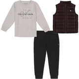 Calvin Klein Boys 2T-4T 3-Piece Vest, Shirt and Pant Set