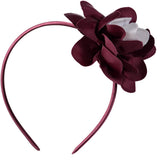 French Toast Bow Headband with Grosgrain Flower