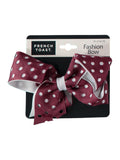 French Toast Perforated Dots Two Tone Bow Barrette