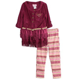 Little Lass Toddler Girls 2T-4T Suede Fringe Legging Set