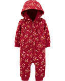 Carters Girls Floral Fleece Jumpsuit