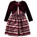 Bonnie Jean Girls 7-16 Stripe Holiday Dress with Cardigan