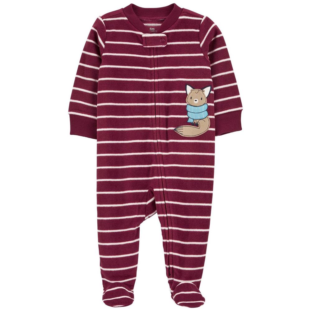 Carters Boys 0-9 Months Fox Zip-Up Fleece Sleep & Play Pajama