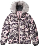 London Fog Girls 7-16 Fur Hood Camo Coat