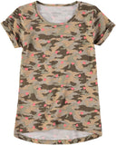 WallFlower Girls 7-16 Short Sleeve Camo Heart T-Shirt