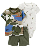 Carters Boys 0-24 Months 3-Piece Dinosaur Little Short Set