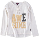 Delias Girl 4-6X Lace Foil Tie Front Shirt