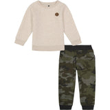 Timberland Boys 2T-4T Quilted Pullover Top Fleece Jogger Set
