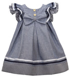 Bonnie Baby 0-24 Months Flutter Sleeve Chambray Nautical Dress