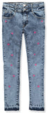 WallFlower Girls 7-16 Embroidered Heart Acid Wash Jeans