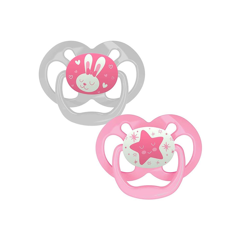 Dr. Browns Advantage Baby Pacifiers, Glow-in-The-Dark, 0-18 Month Pacifiers, 2 Count