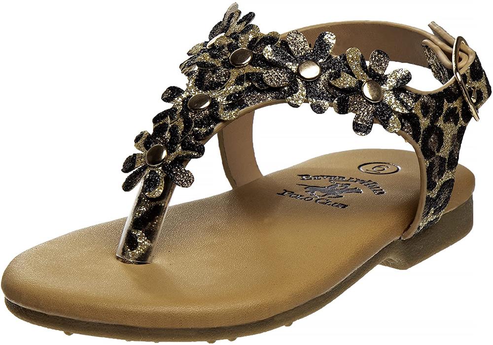 Beverly Hills Polo Club Girls Shoe Size 11-4 Flower Thong Sandal