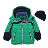 London Fog Boys Chest Stripe Jacket with Hat