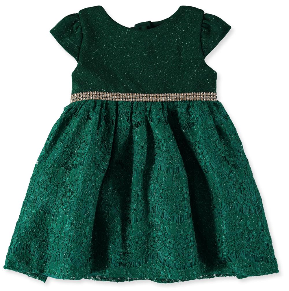 Youngland Girls 3-9 Months Glitter Lace Dress