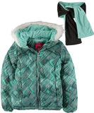London Fog Girls 7-16 Bubble Jacket Scarf Set