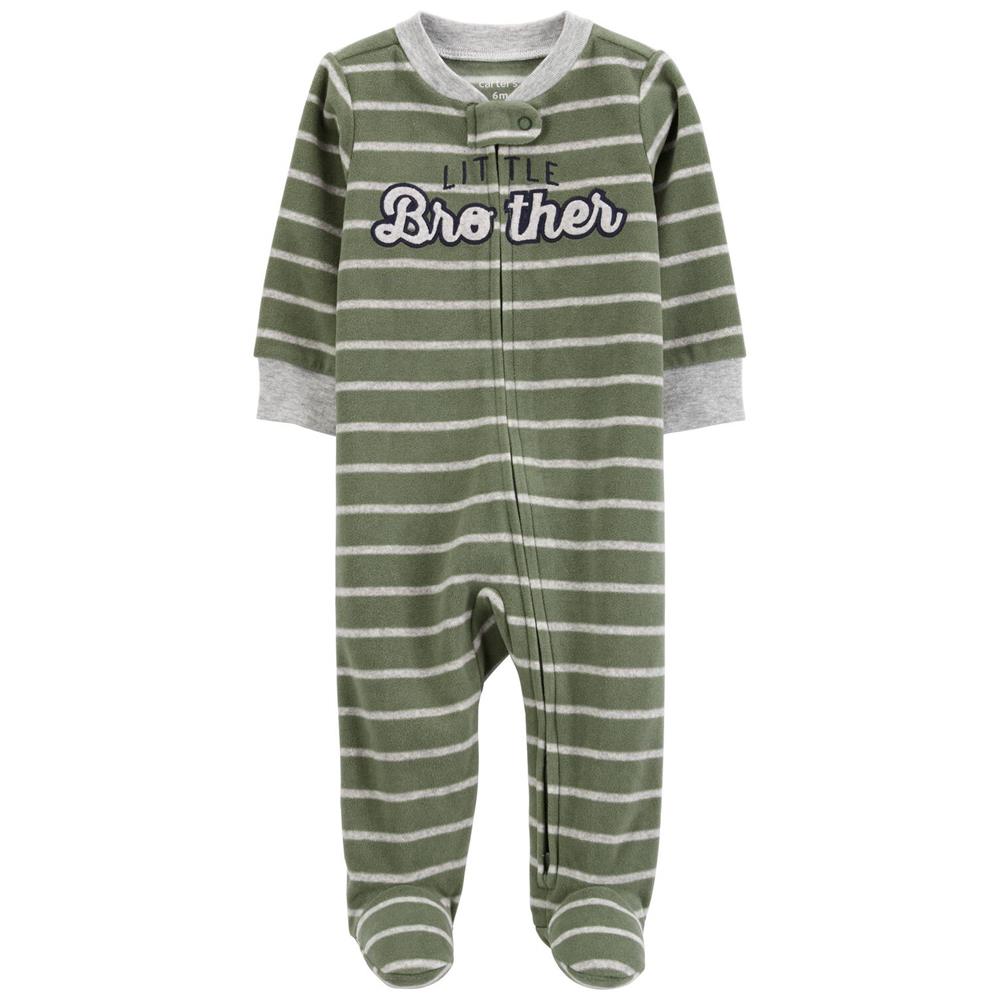 Carters Boys 0-9 Months Little Brother Zip-Up Fleece Sleep & Play Pajama