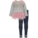 Little Lass Baby Girls 12-24 Months Sequin Love Legging Set