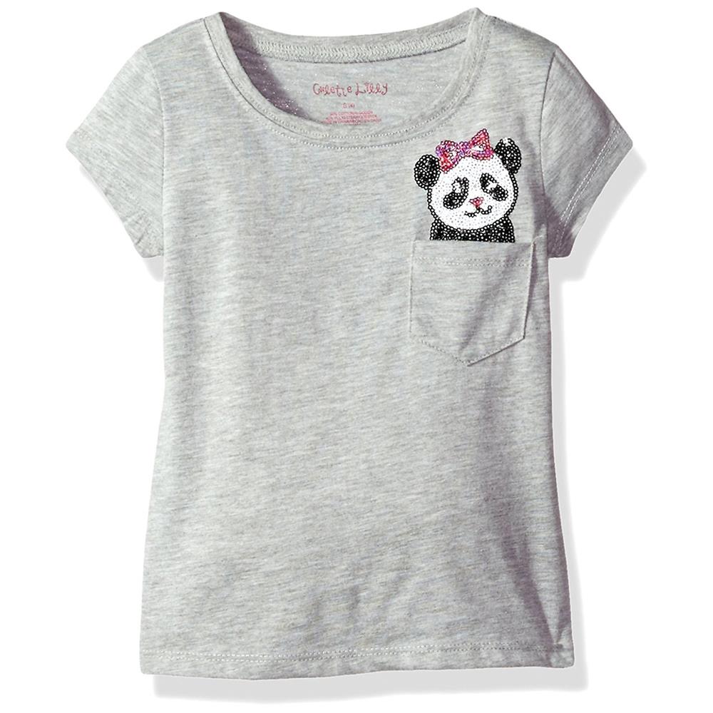 Colette Lilly Girls 4-6x Panda Sequin Pocket Top