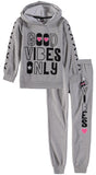 Star Ride Girls 7-16 2-Piece Eyelet Lace Up Hooded Sweatshirt Jogger Set