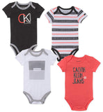Calvin Klein Kids Boys 0-9 Months 4 Pack Short Sleeve Bodysuit