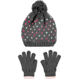 Carters Girls Pom Heart Hat Glove Set