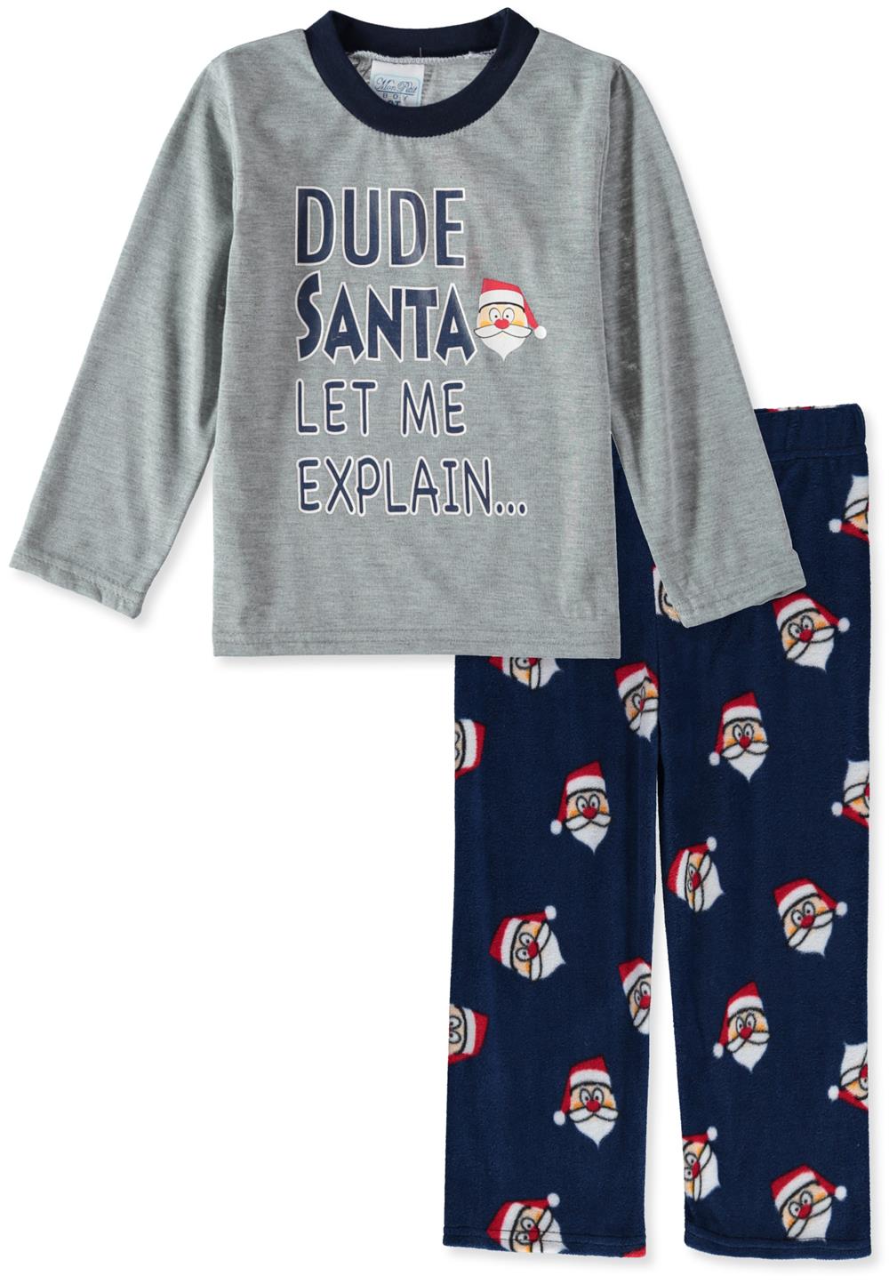 Mon Petit Boys 2T-4T Santa Dude Pajama Set