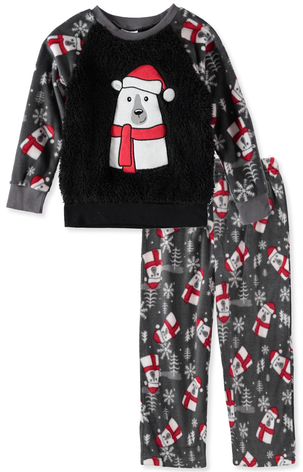 Mon Petit Boys 2T-4T Polar Bear Sherpa Pajama Set