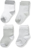 Luvable Friends Unisex Baby Socks Set, Light Gray White