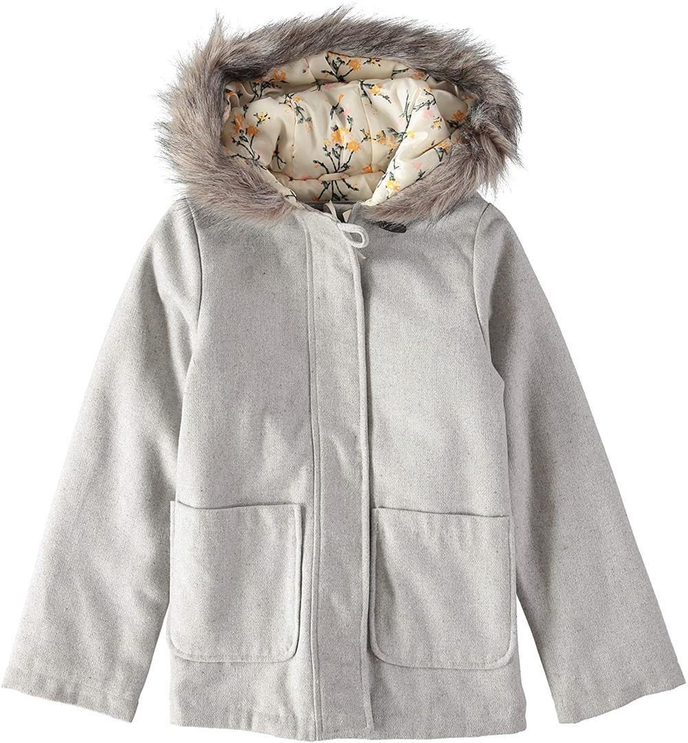 Jessica Simpson Faux Fur Hood Textured Jacket