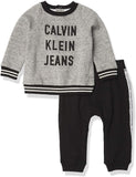 Calvin Klein Boys 0-9 Months Marled Logo Jogger Set