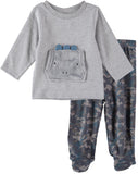 Bon Bebe Boys 0-9 Months Fuzzy Pocket Shirt Pant Set